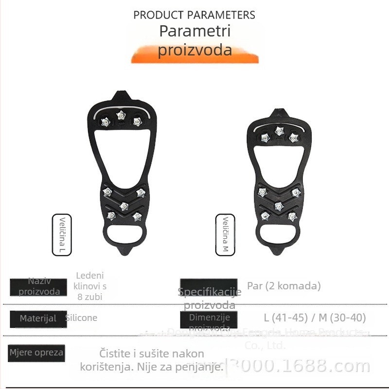 LX silikonski kramponi za cipele s 10 zubima, zimsko planinarenje, protuklizno