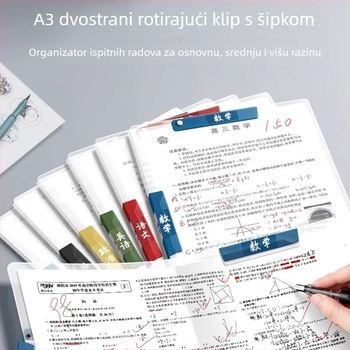 A4 mapa s dvostrukom šinom i okretno mehanizmom, prozirne umetke za učenike