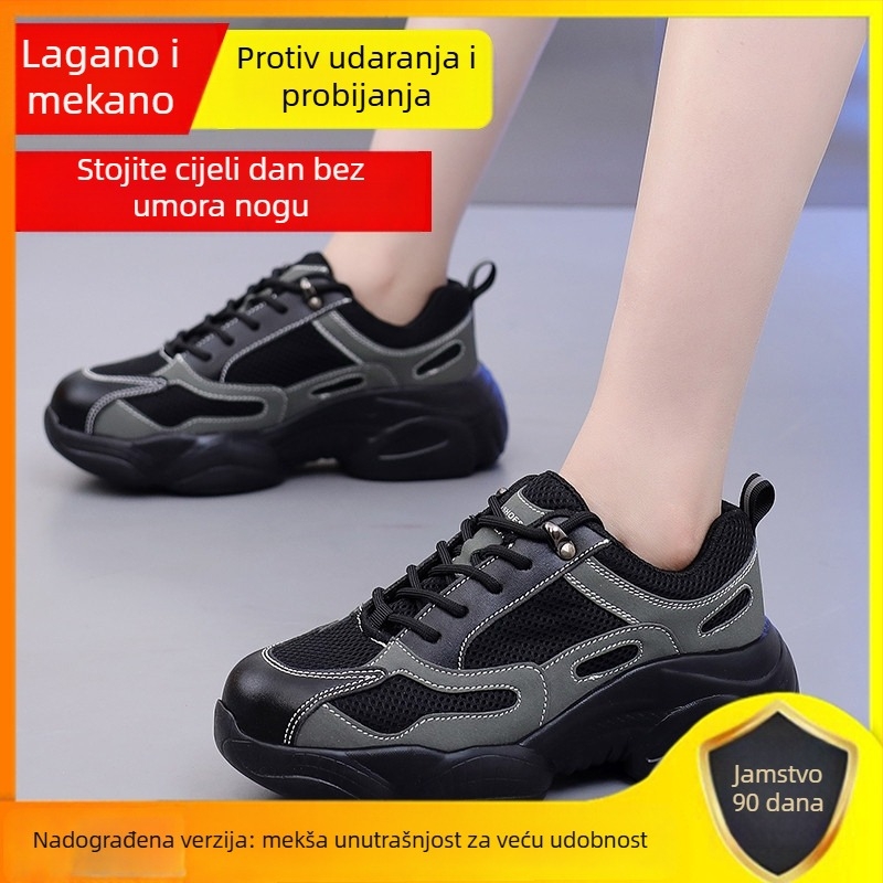 Ženske zaštitne radne cipele, ultra lagane, s plastično-čeličnim zaštitnim prstom, otporne na udarce i probijanje, otporne na habanje, niski gornji dio, izolirane