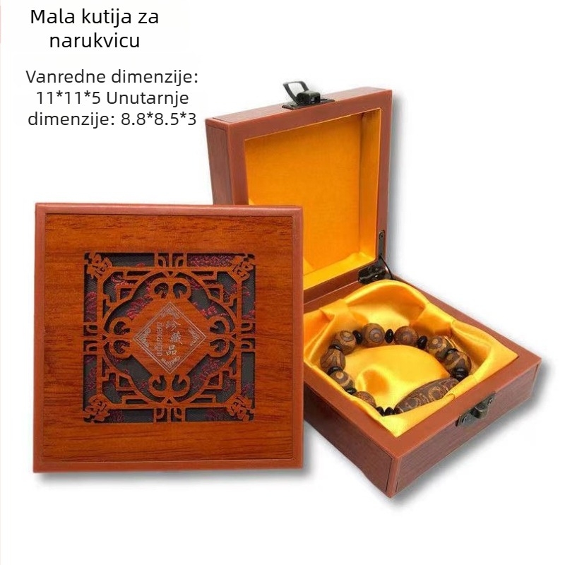Kutija za prikaz narukvice, materijal od imitacijskog drveta, unutarnje pakiranje, poklon kutija, pakiranje nakita