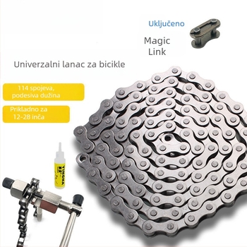 Lanac za bicikl za dječja kolica i planinski bicikl, jednosmjerni, s magičnom kopčom, lanac s varijabilnom brzinom 6789 razina