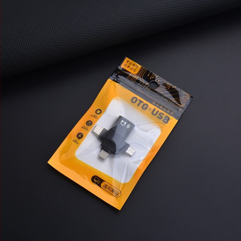 LI-TOP Z53 trofunkcijski OTG adapter od aluminijske legure za iPhone i Android, Type-C i USB 3.0 kompatibilan