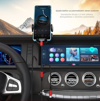 Type-C/Apple 3,5 mm splitter za automobilsku audio i slušalice, 2-u-1 zvuk, Model: One Minute Two Speaker Cable