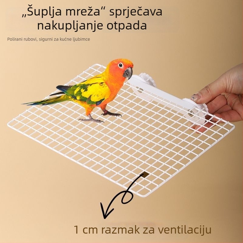 Papiga Metalna Mreža Platforma za Odmor i Penjanje – Bočno Viseća Platforma za Odrasle Ptice