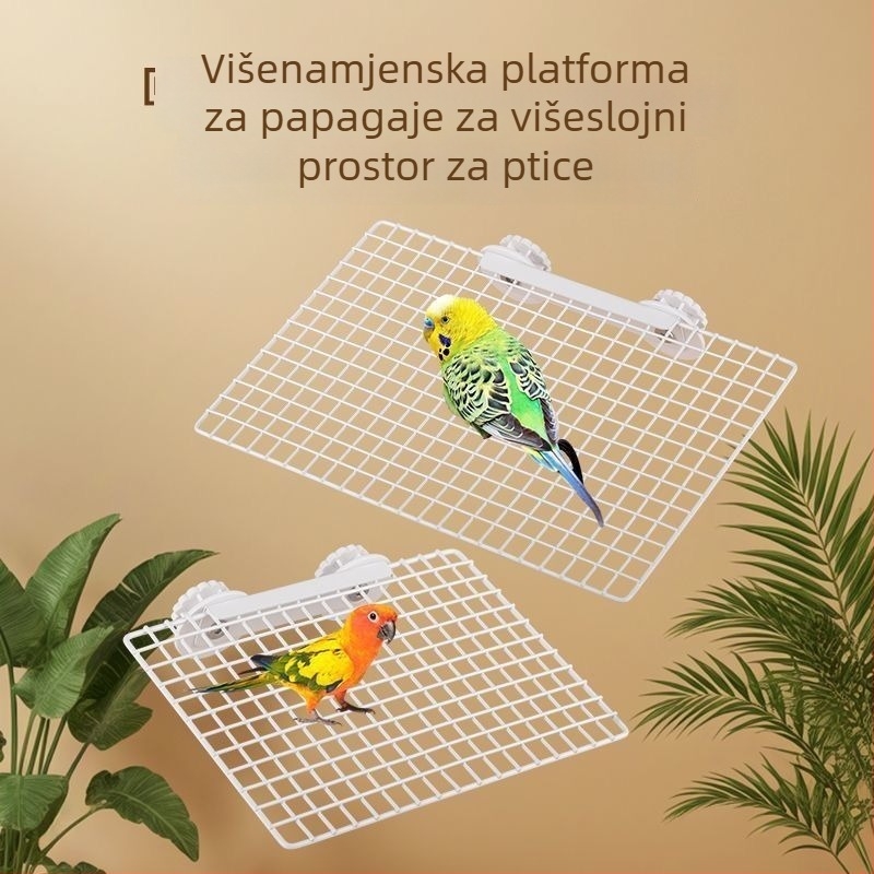 Papiga Metalna Mreža Platforma za Odmor i Penjanje – Bočno Viseća Platforma za Odrasle Ptice