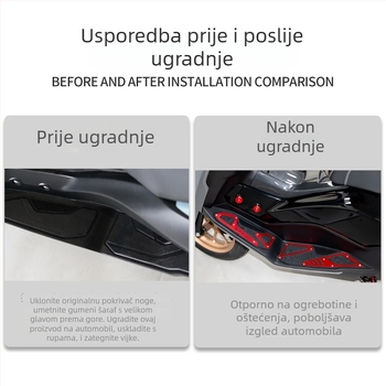 SHARK POWER NMAX155 Prednji pedal od aluminijske legure, brušeni završetak, gumene protuklizne i zaštitne podloške protiv pada