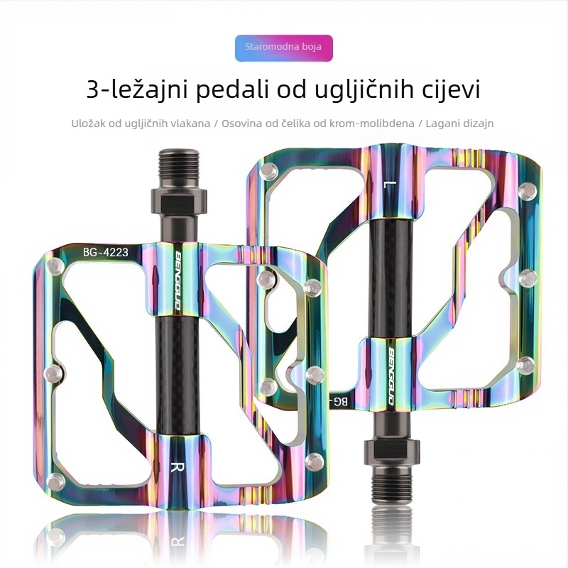 WOTI Bg-4223 Pedale s tri ležaje, karbonska cijev, za cestovne i planinske bicikle, tijelo od aluminijske legure