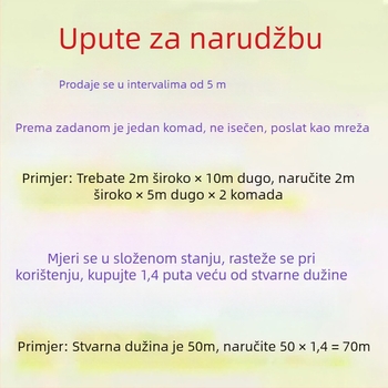 Poliester mreža protiv ptica za staklenike, ribnjake, voćnjake i poljoprivredno zemljište – zaštitna mreža za pokrivanje