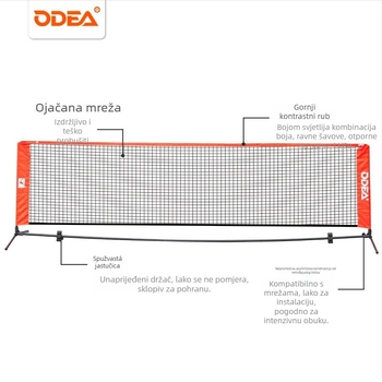 Dječja prijenosna standardna tenis mreža s okvirom, sklopiva za vanjsku obuku — Odea/Oudier, polipropilen, proizvodni kod 008, tenis
