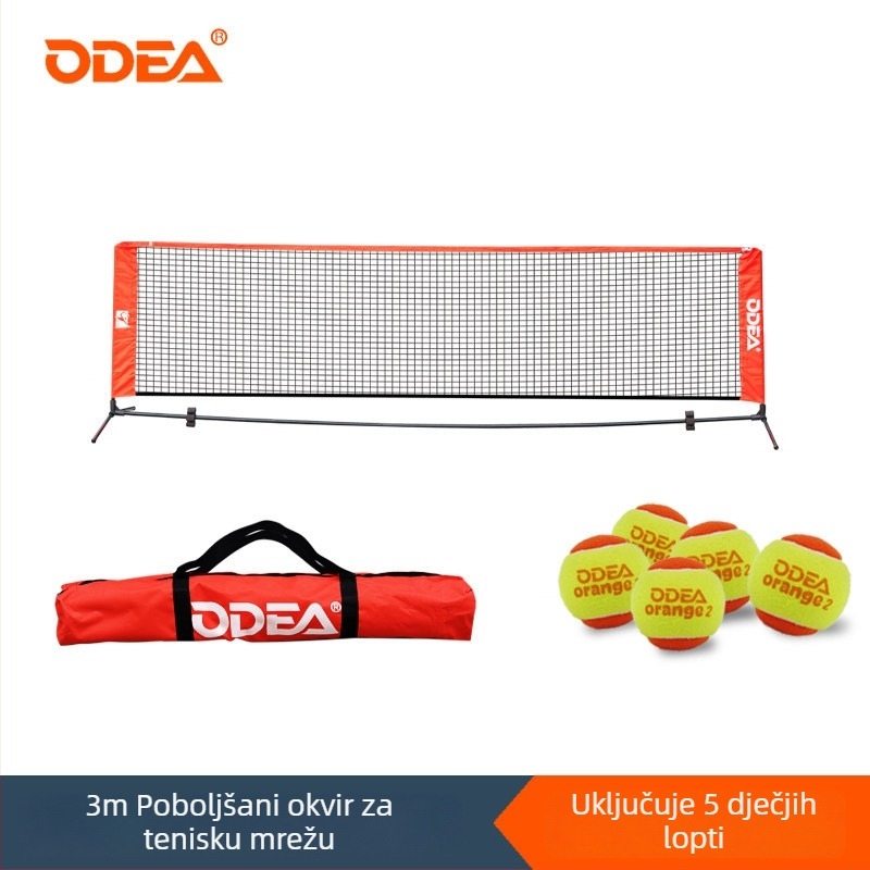 Dječja prijenosna standardna tenis mreža s okvirom, sklopiva za vanjsku obuku — Odea/Oudier, polipropilen, proizvodni kod 008, tenis