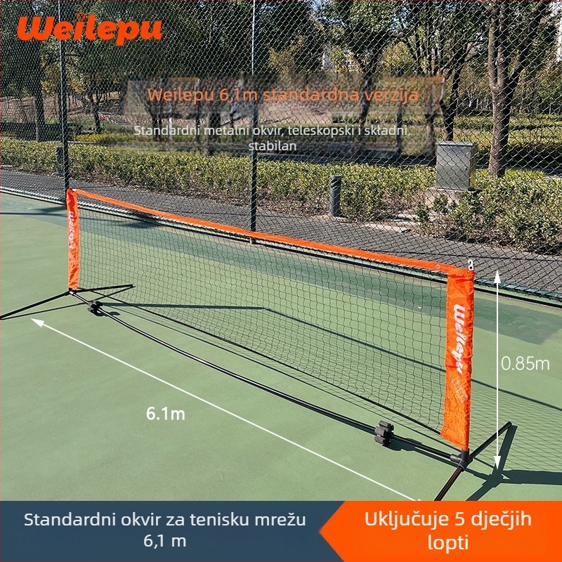 Dječja prijenosna standardna tenis mreža s okvirom, sklopiva za vanjsku obuku — Odea/Oudier, polipropilen, proizvodni kod 008, tenis