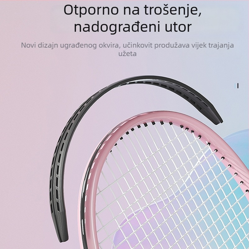 Trening raketa za tenis s aluminijskim okvirom, težina 95–100 g, horizontalno gađanje, pogodna za početnike; za stolni tenis i tenis s perjem