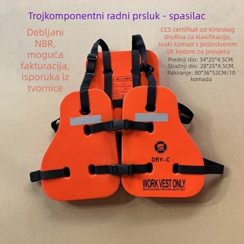 Trodjelni morski prsluk za spašavanje DRY-C/XL-100, Starlint, CCS certificiran, >74N uzgon, sukladnost GB/T32227-2015, za ribolov
