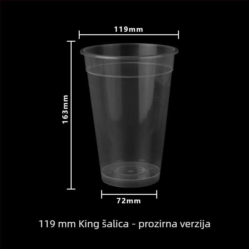 PP injekcijska čaša, okrugla, kapacitet 901–1000 ml, za mliječni čaj, kavu i hladna pića