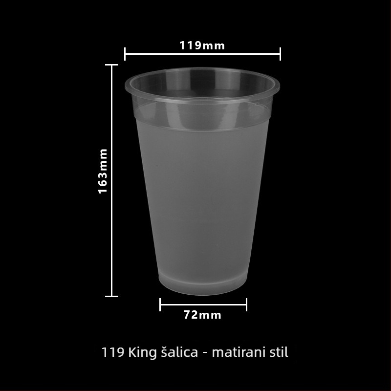PP injekcijska čaša, okrugla, kapacitet 901–1000 ml, za mliječni čaj, kavu i hladna pića