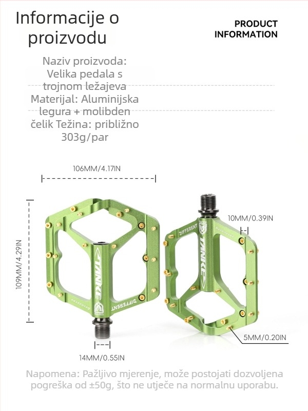 TANKE TP-53 CNC pedale od aluminijske legure za planinski bicikl