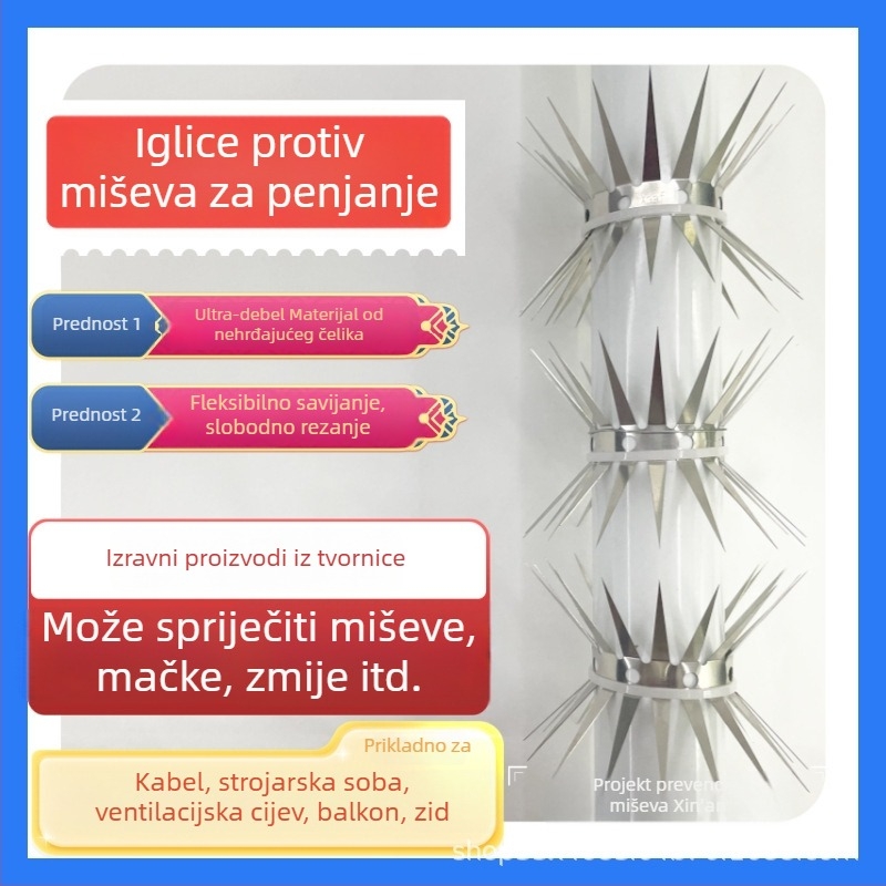 Nehrđajući čelični bod protiv štakora za cijevi i zidove – protiv uspona, sigurnost za vile i imovinu