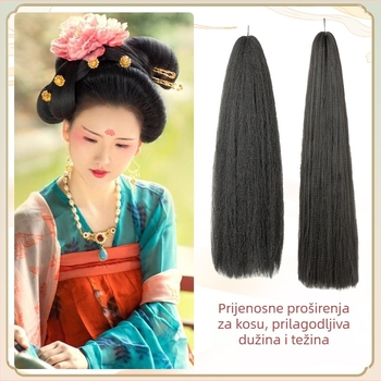 Dugačka Hanfu perika s toplinsko otporna žicom, antički/retro stil, za DIY frizuru