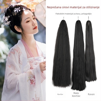 Dugačka Hanfu perika s toplinsko otporna žicom, antički/retro stil, za DIY frizuru