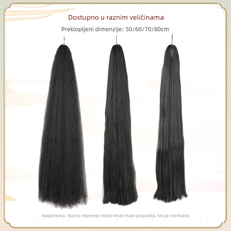 Dugačka Hanfu perika s toplinsko otporna žicom, antički/retro stil, za DIY frizuru
