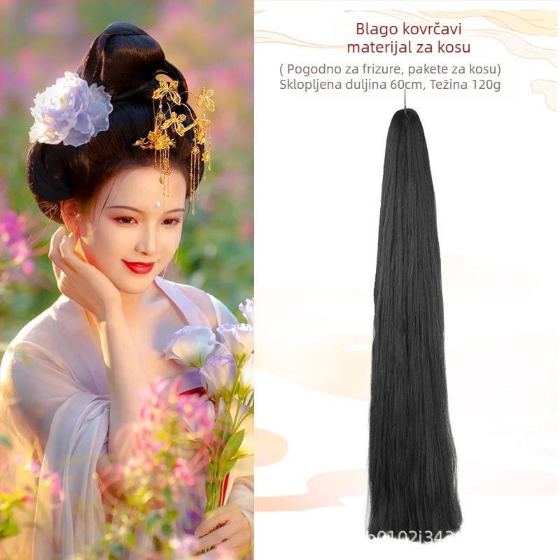 Dugačka Hanfu perika s toplinsko otporna žicom, antički/retro stil, za DIY frizuru