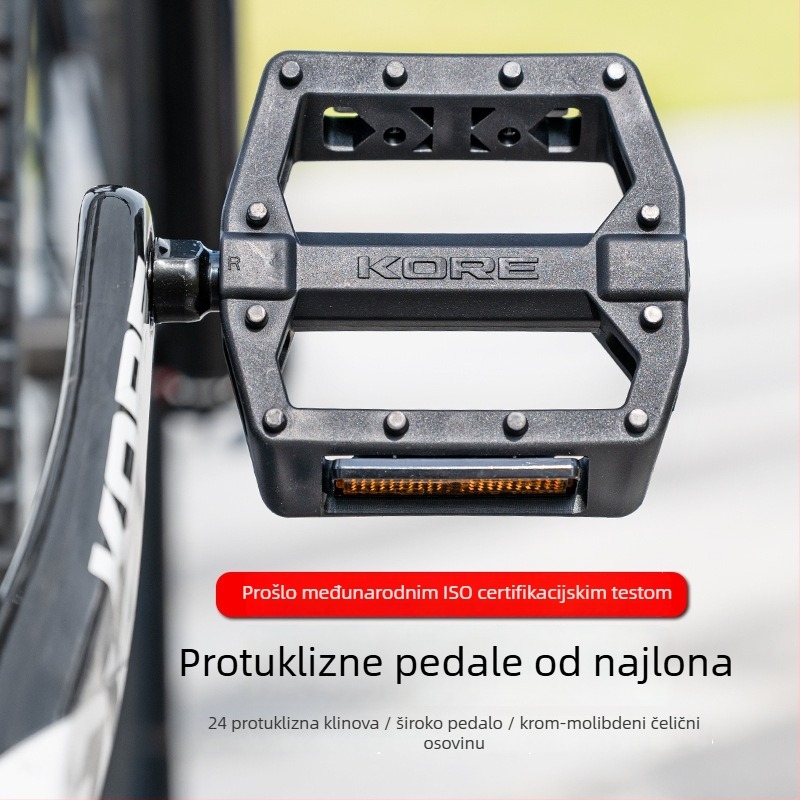 KORE K916 Najlonska sklopiva pedala za bicikl s reflektorom, univerzalna kompatibilnost