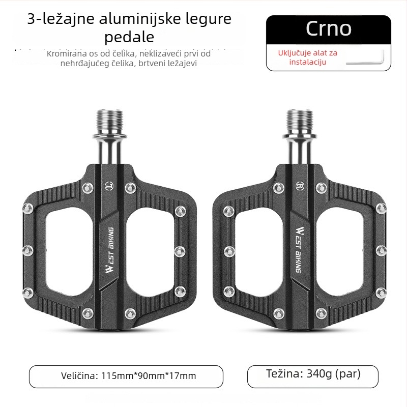 Pedale za bicikl – aluminijska legura, West Rider, model YP0802139, kompatibilni s biciklima