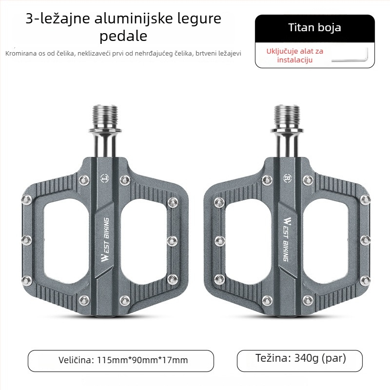 Pedale za bicikl – aluminijska legura, West Rider, model YP0802139, kompatibilni s biciklima
