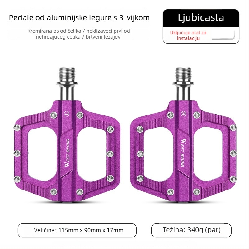 Pedale za bicikl – aluminijska legura, West Rider, model YP0802139, kompatibilni s biciklima