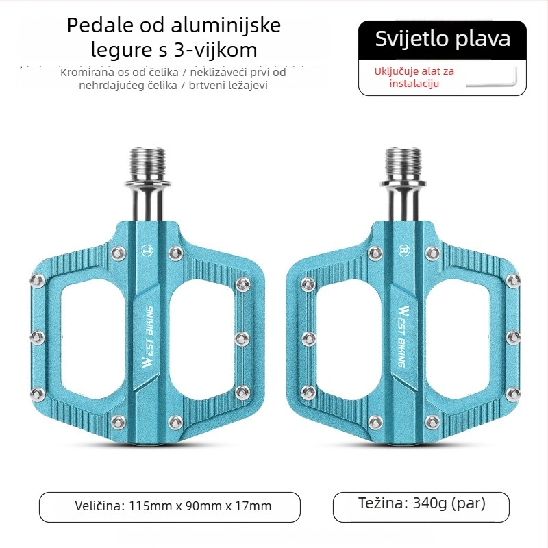 Pedale za bicikl – aluminijska legura, West Rider, model YP0802139, kompatibilni s biciklima