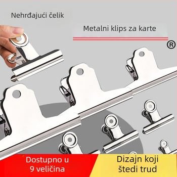 Uredski klip od nehrđajućeg čelika, klip u obliku planine i okruglih čeljusti, metalni klip za dokumente