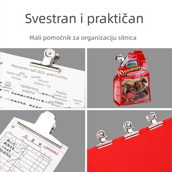 Uredski klip od nehrđajućeg čelika, klip u obliku planine i okruglih čeljusti, metalni klip za dokumente