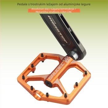 SRUOEC S1080 Pedale od aluminijske legure za planinske, cestovne i sklopive bicikle s automatski podmaznim ležajevima