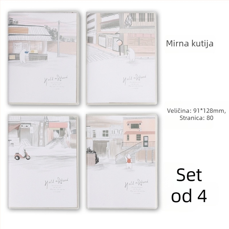 Bilježnica s gumom na omotu, ljepilo vezanje po liniji, unutarnji papir 80 g/m², 160 stranica