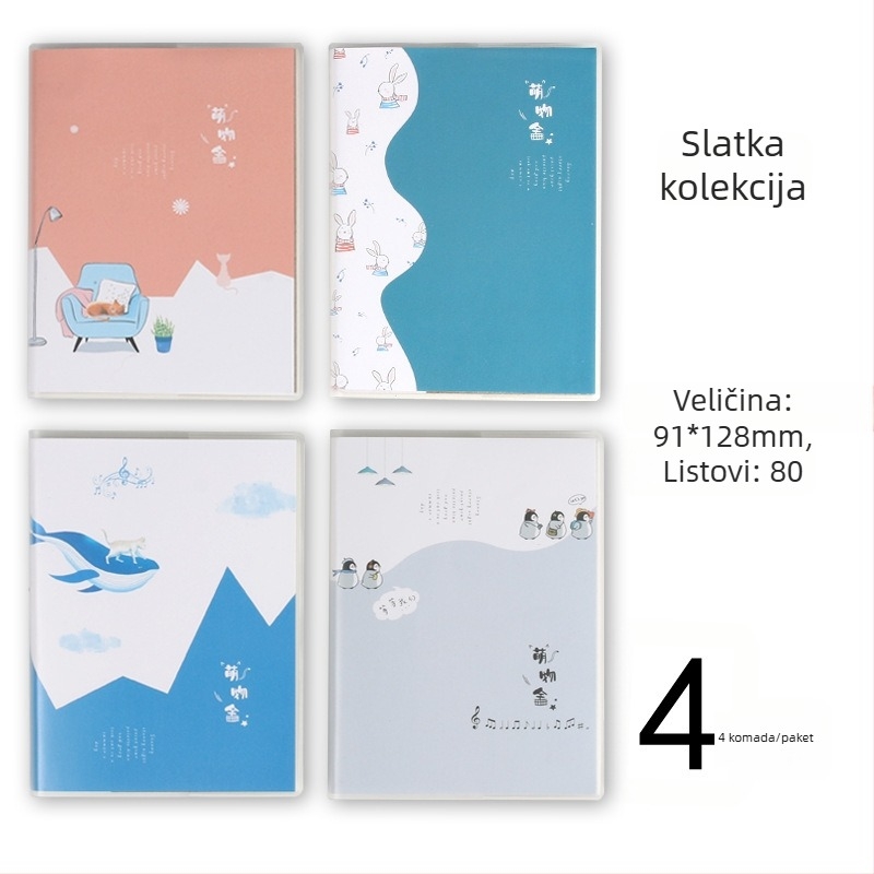 Bilježnica s gumom na omotu, ljepilo vezanje po liniji, unutarnji papir 80 g/m², 160 stranica