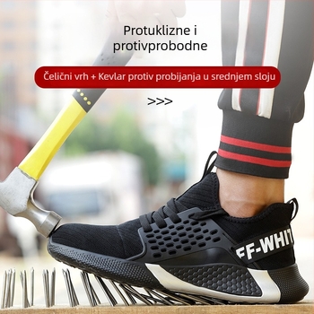 Muške radne zaštitne cipele – otpornost na lomljenje i probijanje, čelični vrh, niski gornji dio, prozračni pleteni gornji dio, lagane i izdržljive