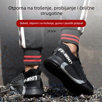 Muške radne zaštitne cipele – otpornost na lomljenje i probijanje, čelični vrh, niski gornji dio, prozračni pleteni gornji dio, lagane i izdržljive