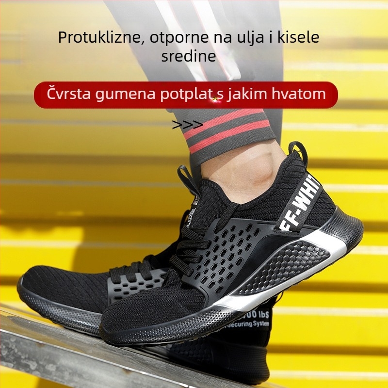 Muške radne zaštitne cipele – otpornost na lomljenje i probijanje, čelični vrh, niski gornji dio, prozračni pleteni gornji dio, lagane i izdržljive