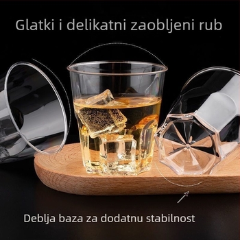 Jednokratna prozirna plastična čaša, prehrambene kvalitete, čvrsta, kristalno prozirna, za pivo i čaj