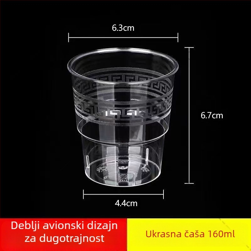 Jednokratna prozirna plastična čaša, prehrambene kvalitete, čvrsta, kristalno prozirna, za pivo i čaj