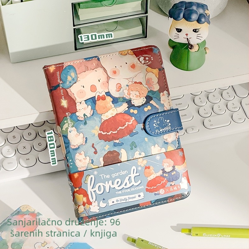 Moonlight Garden bilježnica sa šivanom vezom, papir od sirove drvne pulpe, 40 g papira, poslovni uredski stil