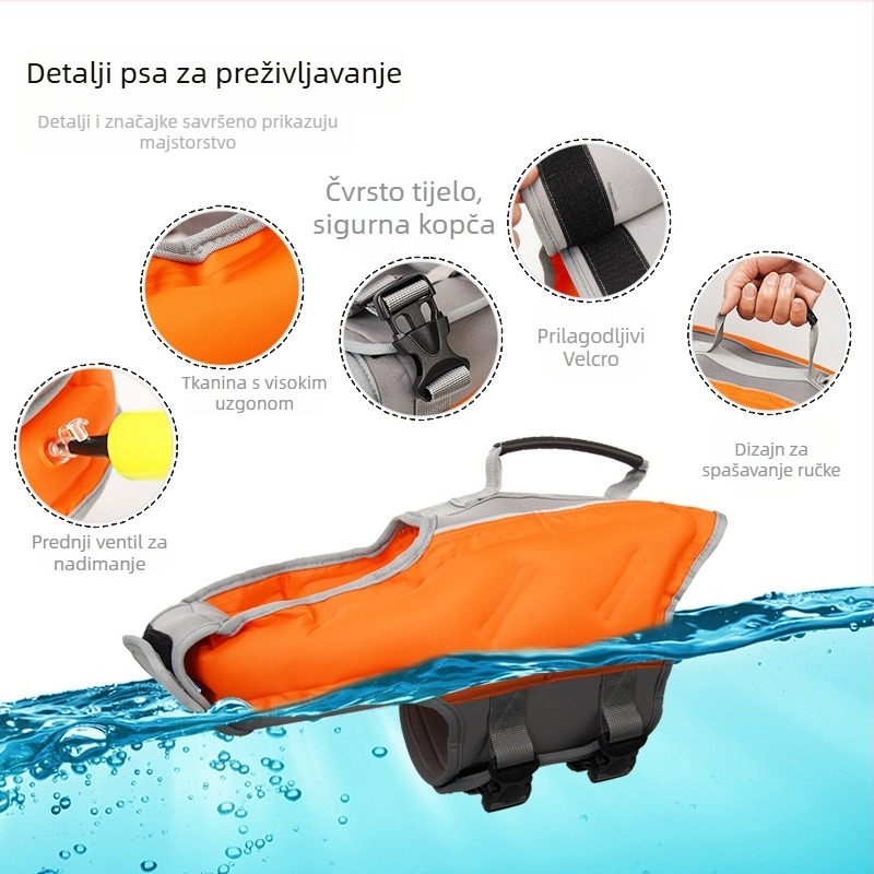 Naduviva spašavalna jakna za pse, prijenosna, najlon, DOTON/Dorton family