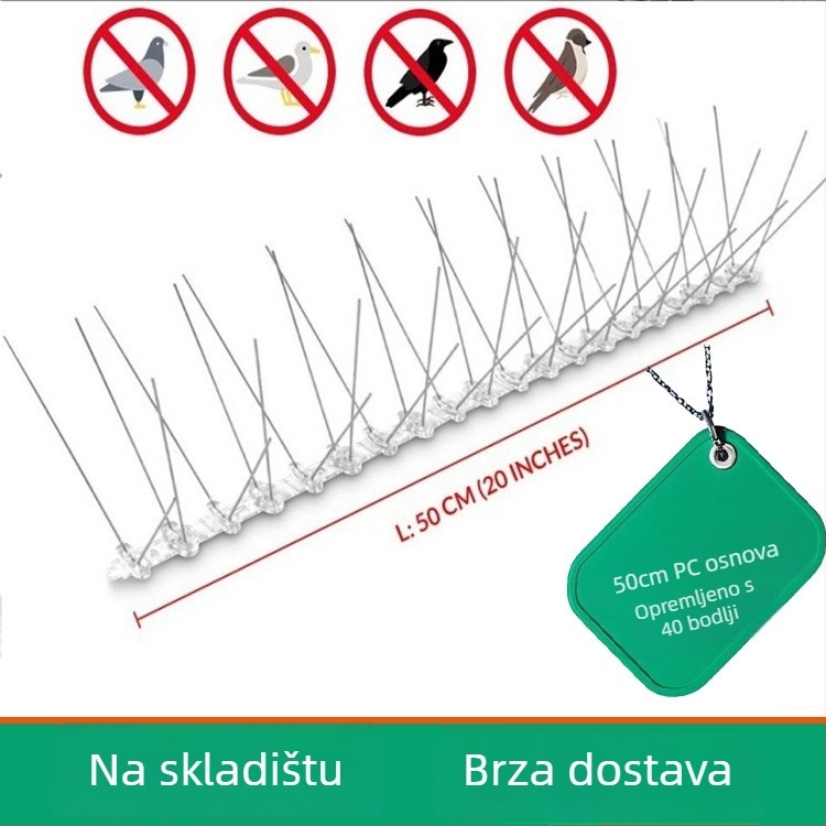 Nerđajući čelični šiljci za ptice – Odbijanje ptica – Broj artikla: 1 – Izvozno izvor ekskluzivno: Da