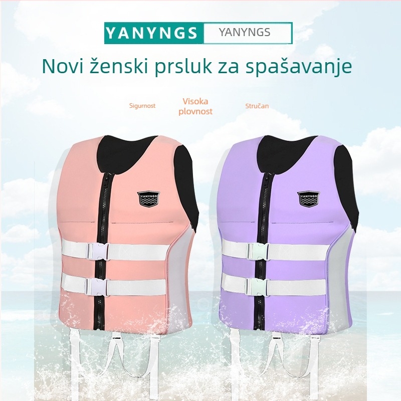 Spasiteljski prsluk za odrasle žene, profesionalna morska uporaba, visoka plovnost, za plivanje, ronjenje s maskom i ribolov