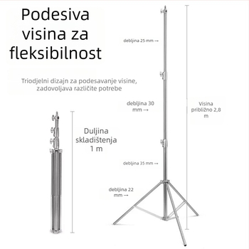 Foto-stativ za rasvjetu – nehrđajući čelik, univerzalno, bez daljinskog upravljača