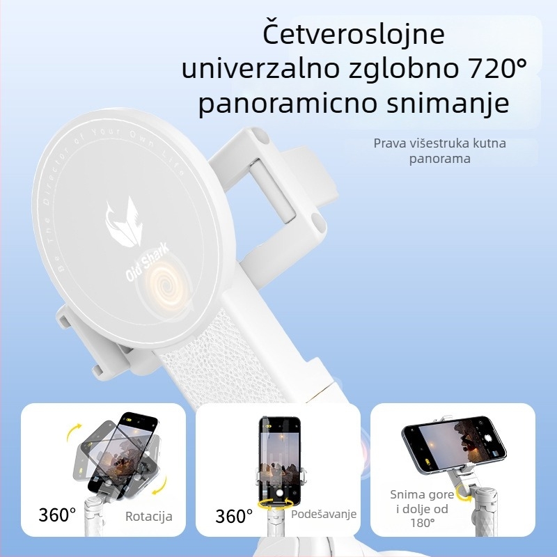 Mini magnetski selfie štap s Bluetooth daljinskim upravljanjem, teleskopska držač za telefon, MagSafe-kompatibilna drška, stabilizacija protiv podrhtavanja, ABS + aluminijska legura