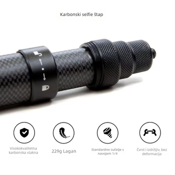 Insta360 One X2 kamera, 3 m teleskopsku šipku od karbonskih vlakana, nevidljiva selfie palica za vertikalno snimanje sa pametnim telefonom