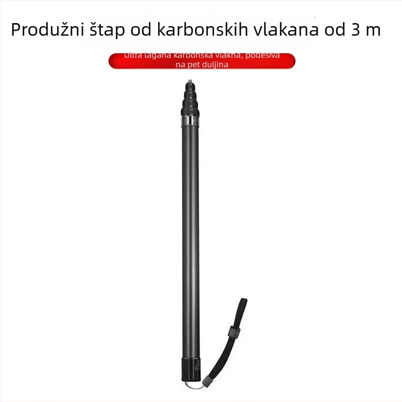 Insta360 One X2 kamera, 3 m teleskopsku šipku od karbonskih vlakana, nevidljiva selfie palica za vertikalno snimanje sa pametnim telefonom