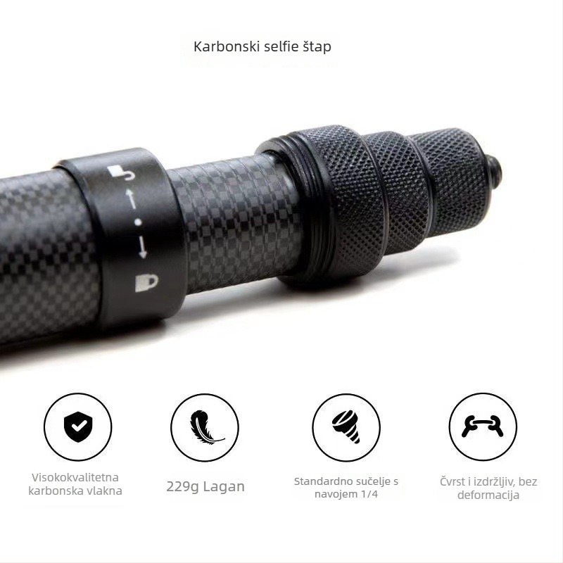 Insta360 One X2 kamera, 3 m teleskopsku šipku od karbonskih vlakana, nevidljiva selfie palica za vertikalno snimanje sa pametnim telefonom