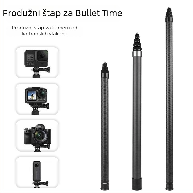 Insta360 One X2 kamera, 3 m teleskopsku šipku od karbonskih vlakana, nevidljiva selfie palica za vertikalno snimanje sa pametnim telefonom